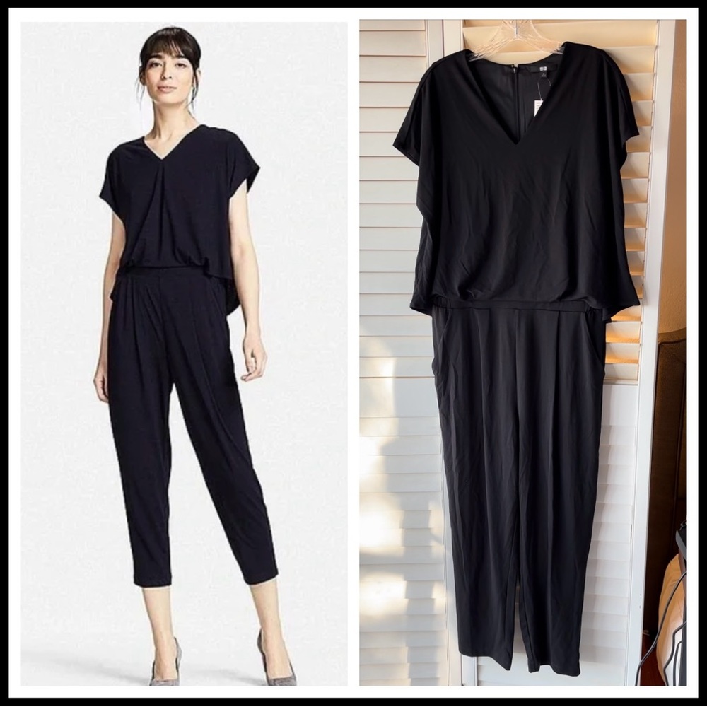 NWT Uniqlo short sleeve jersey jumpsuit